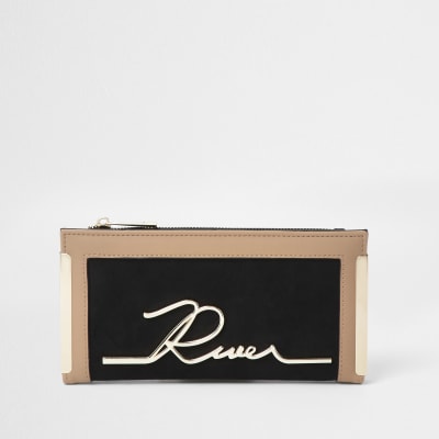 Black 'River' metal corner purse