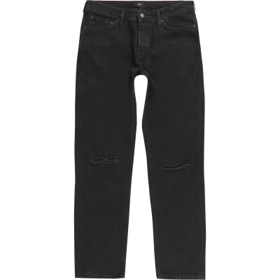 Black Ronnie relaxed straight ripped jeans