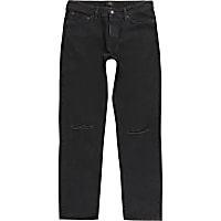 Black Ronnie relaxed straight ripped jeans