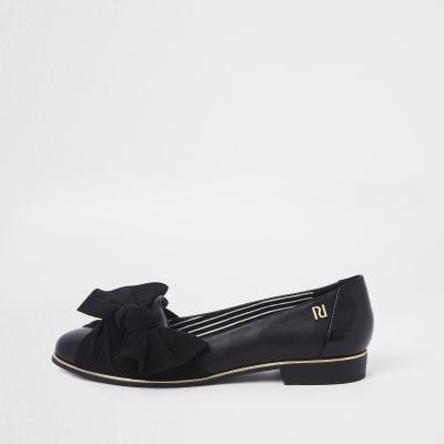 river island flat black shoes