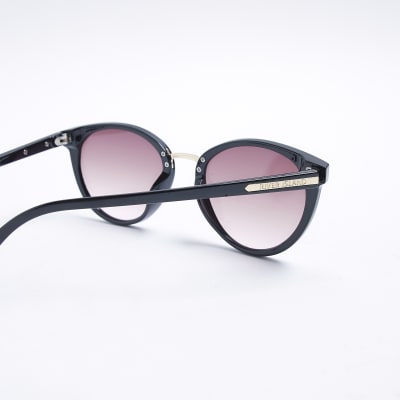 River Island monogram cat eye sunglasses in black