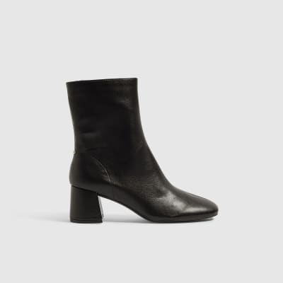 Round Toe Low Block Ankle Boots