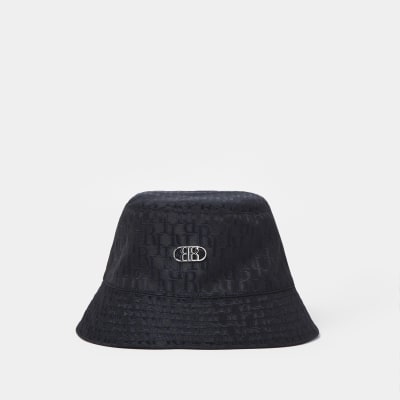 Black RR jacquard bucket hat | River Island