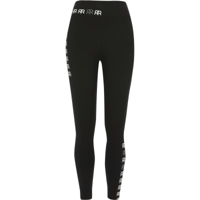 Black RR printed side diamante leggings