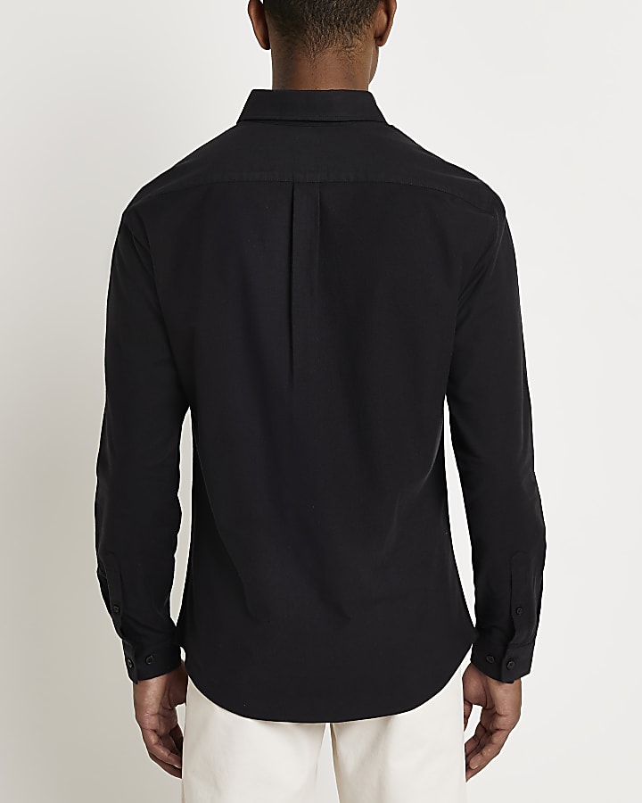 Black RR Slim fit Oxford shirt
