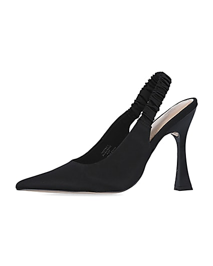 360 degree animation of product Black ruched heeled court shoes frame-2