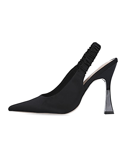 360 degree animation of product Black ruched heeled court shoes frame-3