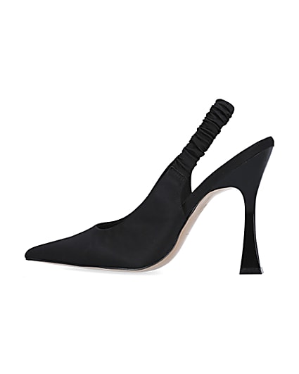 360 degree animation of product Black ruched heeled court shoes frame-4