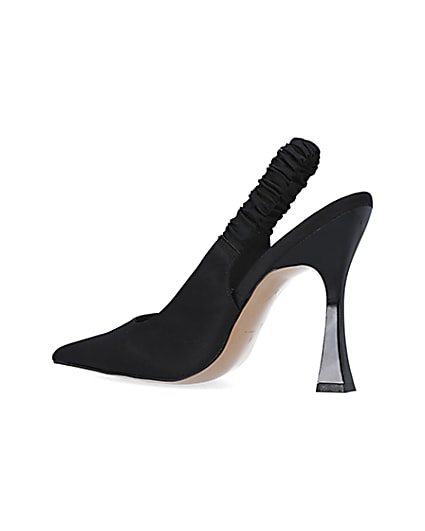 360 degree animation of product Black ruched heeled court shoes frame-5