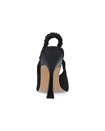 360 degree animation of product Black ruched heeled court shoes frame-9