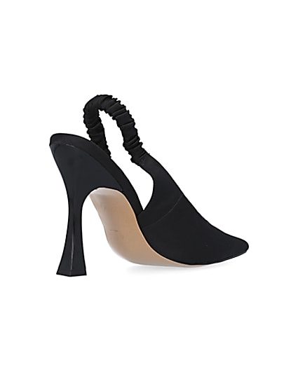 360 degree animation of product Black ruched heeled court shoes frame-12