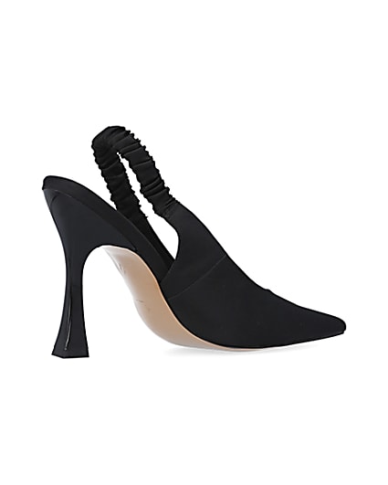 360 degree animation of product Black ruched heeled court shoes frame-13