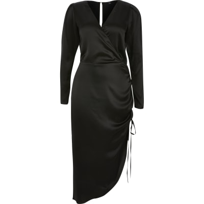 black wrap dress river island