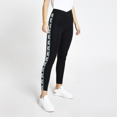 Black RVR side cross waist leggings