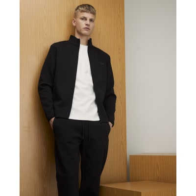 Black RXR Zip Through Funnel Neck Sweatshirt