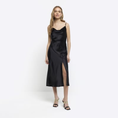 River island hot sale black silk dress