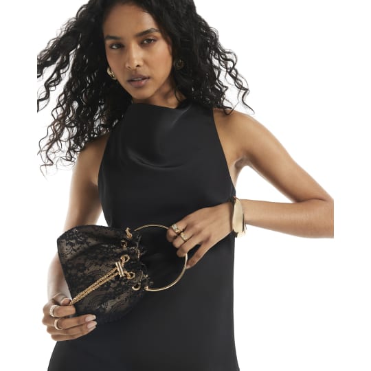 River Island Black Satin Halter Neck Sleeveless Top