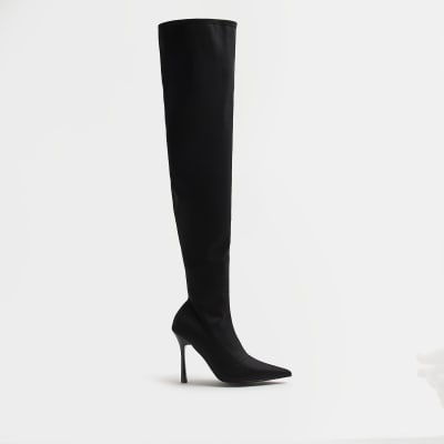 Womens over the knee heeled boots River Island Women Shoes Boots Thigh High Boots 