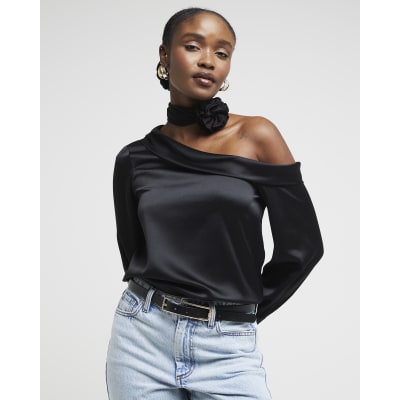 Black off shoulder sales