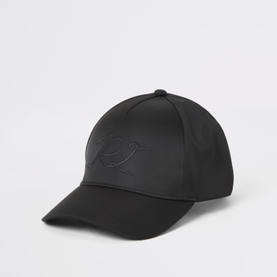 Black satin RI embroidered hat