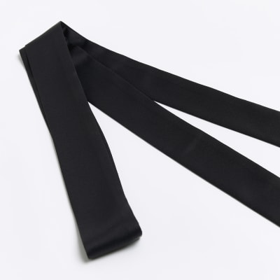 Black satin scarf River Island