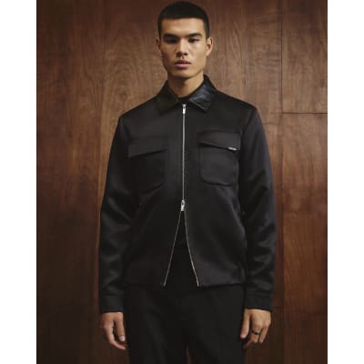 Black Satin Shacket