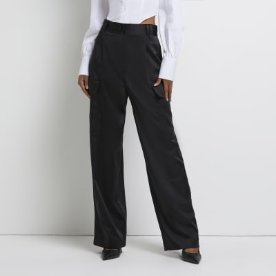 black satin trousers