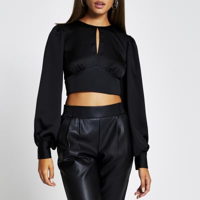 satin tie back top