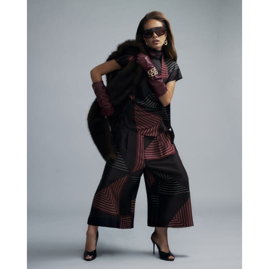 River Island Black Satin Wide Leg Culotte Trousers