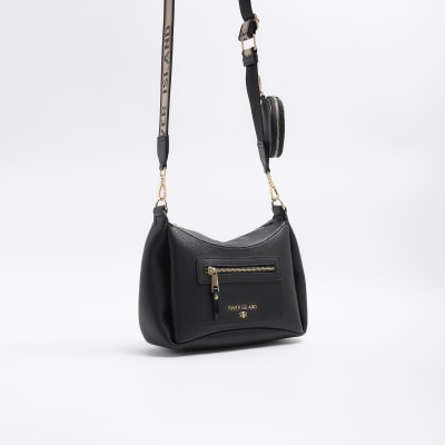 Black scoop cross body bag | River Island