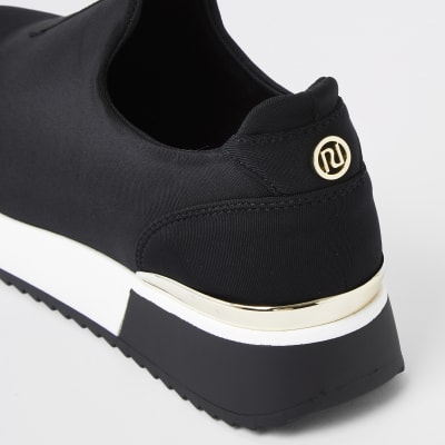 river island black and gold trainers