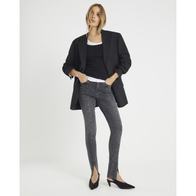 Black Seam Detail Skinny Jeans