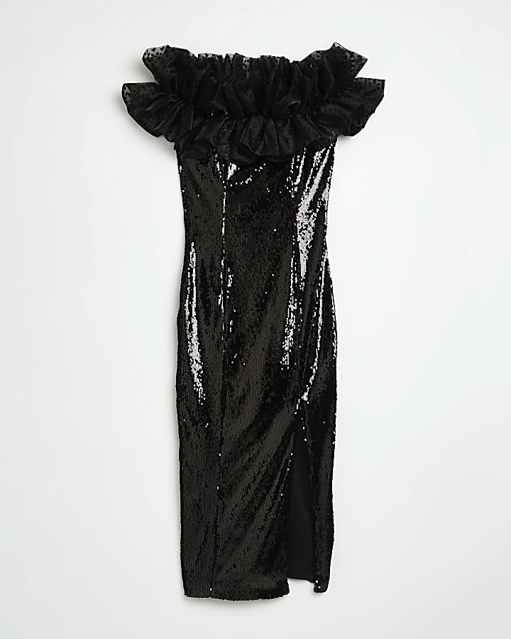 Black sequin bodycon dress