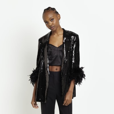 sequin sleeve jacket