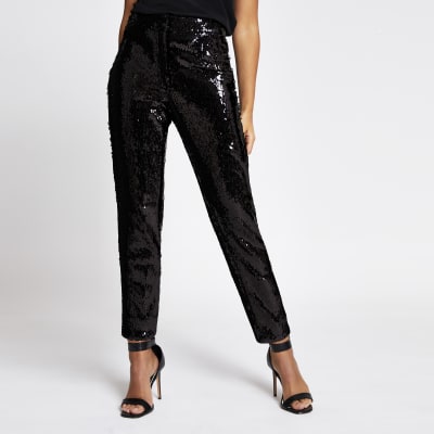 sequin cigarette trousers