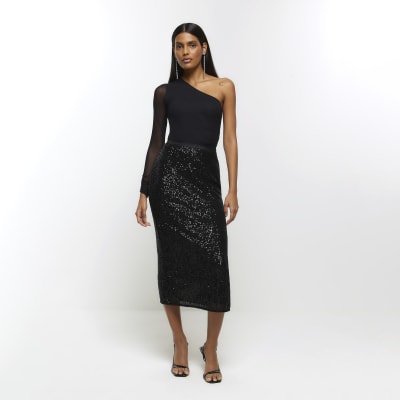 Sequin maxi clearance skirt river island