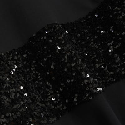 Black sequin sweatshirt mini dress River Island