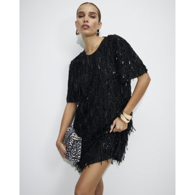 Sequin T Shirt Mini Dress