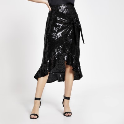 black sequin wrap
