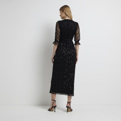 black sequin wrap