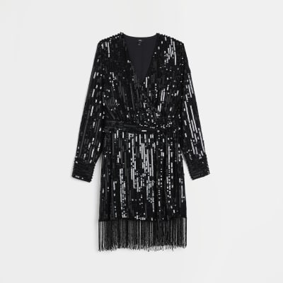 black sequin wrap