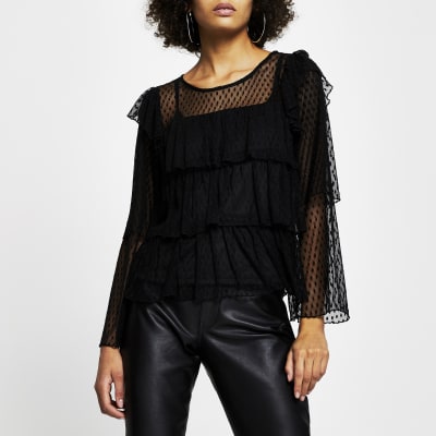 black smock top