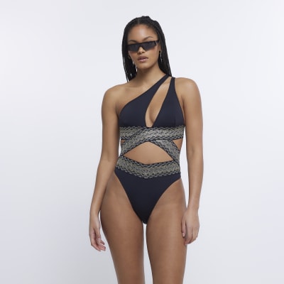 River island black swimming clearance costume