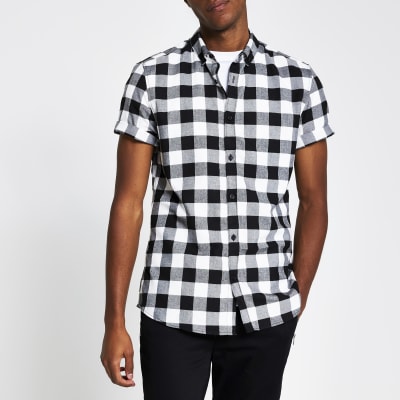black and white buffalo plaid shirt women's