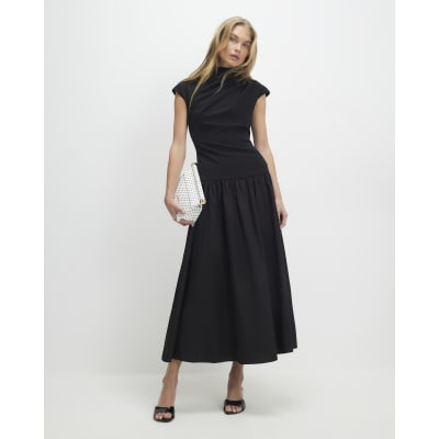 black maxi dress river island Black Sleeveless Cornelli Maxi Dress