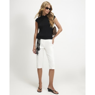 Short Sleeve Stand up Collar Top