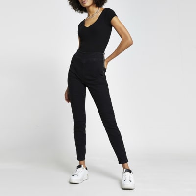 Black short sleeve v front v back bodysuit