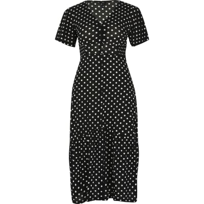 black and white polka dot dress river island