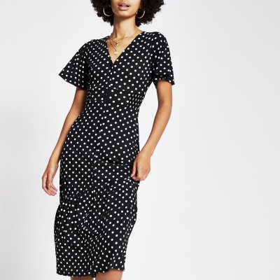 button midi dress with sleeves