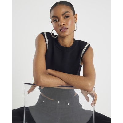 Black Shoulder Top